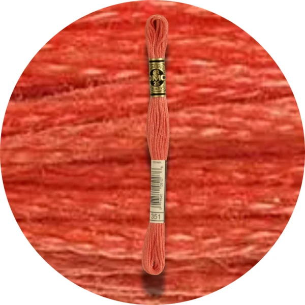 DMC Mouliné Spécial 25 Broderigarn, Ensfarvet, Røde/Gule/Orange nuancer